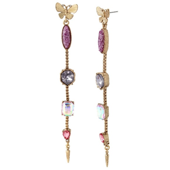 Betsey Johnson Jewelry - Betsey Johnson Butterfly Linear Earrings